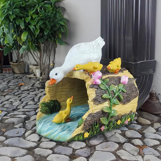 Duck Sculpture Gutter Diverter Rain,Deco Gutter Extension Downspout, Eco-Friendly Resin Statue Gutter Extender Diverter,Splash Block, Perfect Rain Gutter Downspout Extension for 3"x4" Downspouts