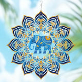 Wazzio Elephant Wind Spinners Outdoor, Elephant Gifts for Women Men Wife Mom Dad Husband, Hanging Wind Spinners for Christmas Thanksgiving, 12'' Outdoor Indoor Hanging Ornament for Garden Porch Lawn