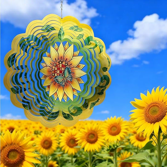 Colorful Wind Chimes Spinner Decorate Your Garden with This 12-inch Stainless Steel Wind Spinner Outdoor Clearance Metal 3D Hanging Decor Wind Sculptures for Lawn Yard Perfect Ornament Gift