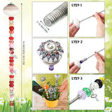 Silipull 255 Pcs 14 Inch Garden Stakes Decorative Ceramic Mushroom and Pumpkin Round Beaded Garden Stakes Decor Fairy Sticks for Indoor Outdoor Yard Lawn Pathway Patio Decoration