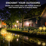 suddus Solar Garden Lights Outdoor Waterproof Decorative, 2Pack 150LED Firework Lights, Solar Fairy Lights for Yard, Garden, Party, Patio, Pathway, Flowerbed - Warm White