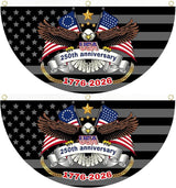 2PCS 250th Anniversary USA Flag, 1.5X3 FT 1776-2026 Fan Flags, 2 Ply Year American Anniversary Flag for Wall, Front Door, Porch, Fence, Outdoor Decorations (Style 3)