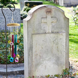 Cemetery Grave Wind Chime with Shepherds Hook, Headstones Windchime for Grave, Grave Decorations Memorials Sympathy Gifts for Loss of Loved Ones