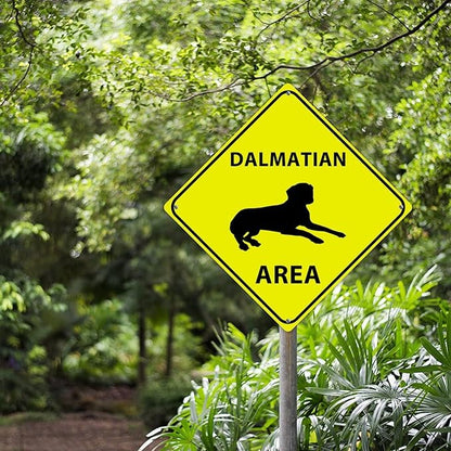 Caution Dalmatian Crossing XING Tin Sign Dalmatian Dog Area Warning Street Sign Dalmatian Novelty Caution Road Sign for Man Cave Yard Garage Porch 12x12in