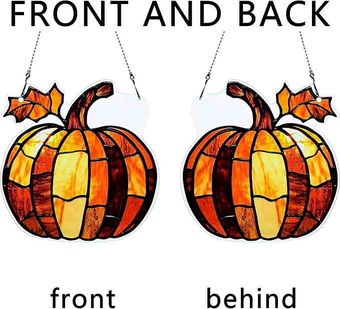 Fall Pumpkin Ornaments Colorful Window Hanging Decorations Home Wall Decor for Indoor Outdoor