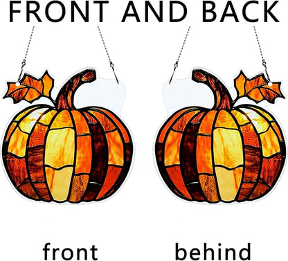 Fall Pumpkin Ornaments Colorful Window Hanging Decorations Home Wall Decor for Indoor Outdoor