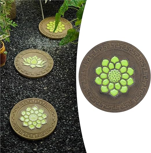 Garden Stepping Stones， Home Villa Garden Patio Stones for Decorative Ground(Style 1,1pc)