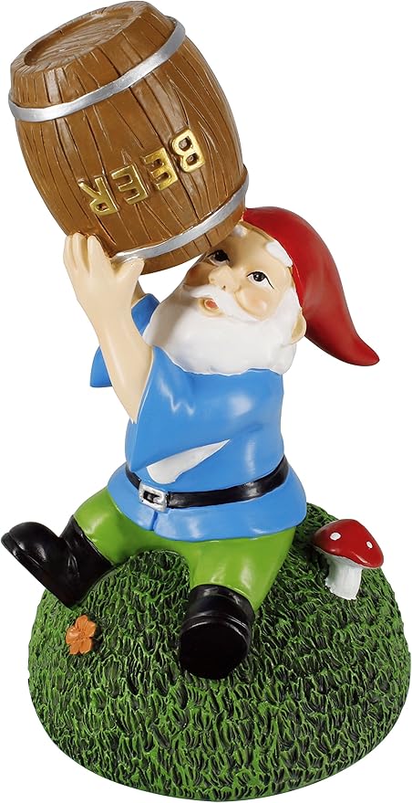 Gnometastic Gnomes Drunk Gnome, Funny Garden Gnomes Decorations for Yard, Outdoor Lawn Ornaments - Drinking Garden Gnome Statue 8.45in - Naughty Gnomes for Outside, Home Decor