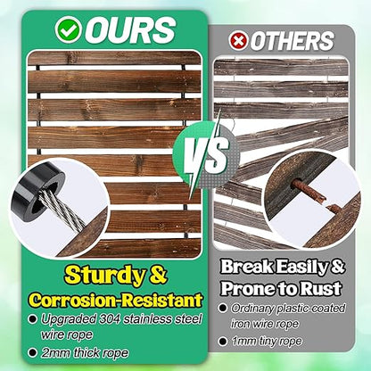 2pcs 8.2ft Wooden Garden Pathway - Weather Resistant Carbonized Pine Roll Out Decorative Walkway, Boardwalk Pathway Pavers for Outside Stepping Stones Outdoor Flooring Patio Pool Backyard (Brown)