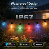 AHRLHR 150FT RGB+IC Outdoor String Lights,Outside Light Dimmable Shatterproof LED Bulbs,Balcony, Outdoor Living， IP67 Waterproof Chasing Effect Lighting DreamColor Patio Strip Lights for Backyard