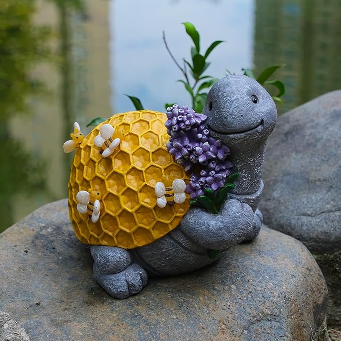 Zayton Garden Outdoor Turtle Statues Yard Resin Decoration Gift Handmade Housewarming Gift for Patio Yard Lawn Waterproof Cracking