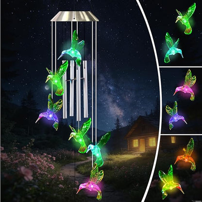 Nacome Wind Chimes for Outside: Tubes Memorial Wind Bell Mother's Day Birthday Gifts for Mom Women Grandma Her - Yard Garden Indoor Outdoor Decor (Hummingbird)