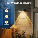 NIORSUN Solar Fence Lights,24 Pack Deck Light,Led Lights Warm White Outdoor Wall Lights,IP45 Solar Powered Light Waterproof for Backyard/Pool/Railing/Patio/Porch/Step/Outside/Garden (Black)