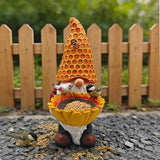 Sunflower Gnome Statue with Solar LED Lights, Solar Powered Garden Gnome for Outdoor Decor, Auto On/Off Waterproof Yard, Patio, Lawn Ornament, Unique Gift for Mother’s Day & Housewarming