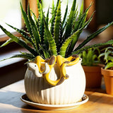 HUFAND Banana Snake Figurine Plant Pot Hugger Resin Miniature Hanging Realistic Banana Snake Statues Plant Decorations Gifts for Outdoor Home Garden Fence Balcony Patio Lawn Yard Ornaments