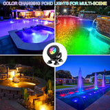 T-SUN Colored Pond Lights with Timer,LED Underwater Pond Light Submersible Fountain Lights for Fish Tank Landscape Spotlight-Smart APP & Remote Control,IP68 Waterproof,Aquarium,Yard (1 Heads)