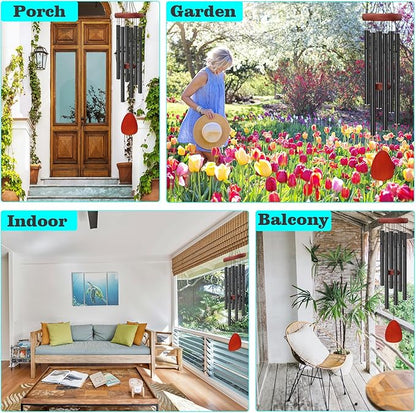 SZMDXL 36" Memorial Wind Chimes for Outdoor Decor,Aluminum & Wooden Large Windchimes with Soothing Relaxing Sounds Deep Melodic Tones Sympathy for Friends Family Neighbors Garden Patio Home Decor Gift