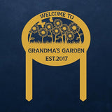 Personalized Metal Garden Sign with Stake, Custom Flowers Garden Decor for Outdoor, Custom Family Name Sign, Patio Decorations, Lawn Art, Farmhouse Decorative, Housewarming Gift
