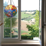 Wildflowers Stained Glass Suncatcher Hanging Window Decor, Colorful Sun Catcher for Indoor Window, Unique Gift for Women Mom Birthday Christmas Home Decoration, 7.87in