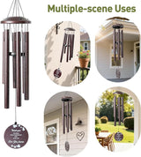 Wind Chimes for Outside - Large Deep Tone Bronze Wind Chime 32 Inch - Indoor & Outdoor - Good Luck Thank You Gifts Birthday Gifts - Memorial Sympathy Garden Hanging