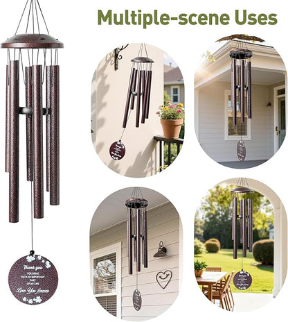 Wind Chimes for Outside - Large Deep Tone Bronze Wind Chime 32 Inch - Indoor & Outdoor - Good Luck Thank You Gifts Birthday Gifts - Memorial Sympathy Garden Hanging