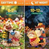 Solar Highland Cow Gnome Statue - Hand-Painted Resin Outdoor Decor for Garden & Yard, Unique Mothers Day Birthday Gifts for Grandma Women (Weatherproof)