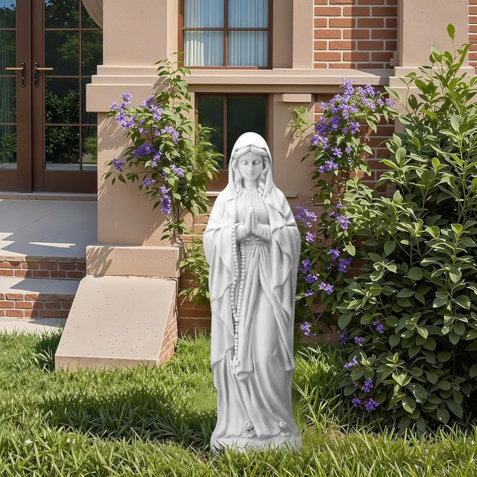 Virgin Mary Praying Statue, 29.9" H Garden Statue of Mary, Blessed Mother Outdoor Religious Sculpture for Patio Yard Home Decor