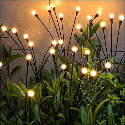 4 Pack Solar Garden Lights Outdoor, 24 LED Firefly Light, Solar Fairy Lights for Outside Waterproof, 2 Modes, Fairy Lightss for Garden Pathway & Patio Decor