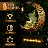 Solar Fairy Moon Figurine Light, Waterproof Garden Stakes Decor Outdoor Yard Decorations for Lawn, Patio,Yard, Pathway,Housewarming Ornament Gifts Ideas for Gardening Mom Grandma