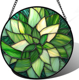 Stained Glass Window Hanging - Ireland Green Suncatcher for Doors Garden Patio Sun Catchers Decor Mother's St. Patrick's Day Birthday for Women Men Mom Nana Friend 11.8 in
