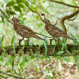 5 Pack Rusty Quail Family Decorative Garden Stakes Metal Birds Statues for Yard Decor Lawn Ornaments