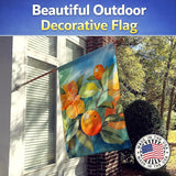 Caroline's Treasures Florida Orange Blossom in Watercolor House Flag Large Porch Sleeve Pole Decorative Outside Yard Banner Artwork Wall Hanging, Polyester, House Size, Multicolor