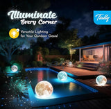 TIALLY Full Moon Floating Pool Lights Solar Powered - 14" Inflatable PVC Light Up Pool Balls for Swimming Pool, Solar Pool Lights that Float, Pool Owners (2 Pack)