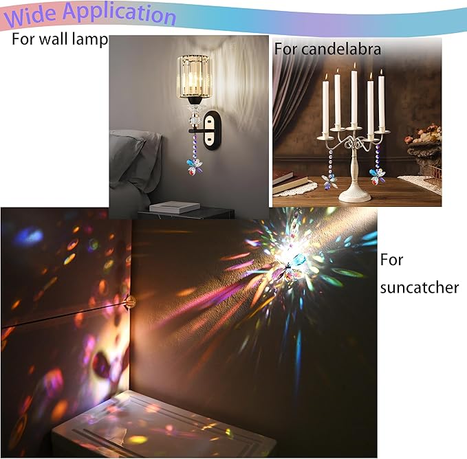 Flower Petal Crystal Suncatcher Hanging Crystals for Windows Sun Catcher Chandelier Lamp Tree Decor, Crystal Glass Ornaments (P-B)