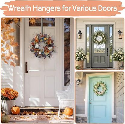 Wreath Door Hanger, Over Door Hook, 15" Long Plant Hangers Outdoor, Metal Garden Fence Plant Hooks for Hanging Planters, Flower Baskets or Pots, Bird Feeders, Festival Decorations (SSF4)