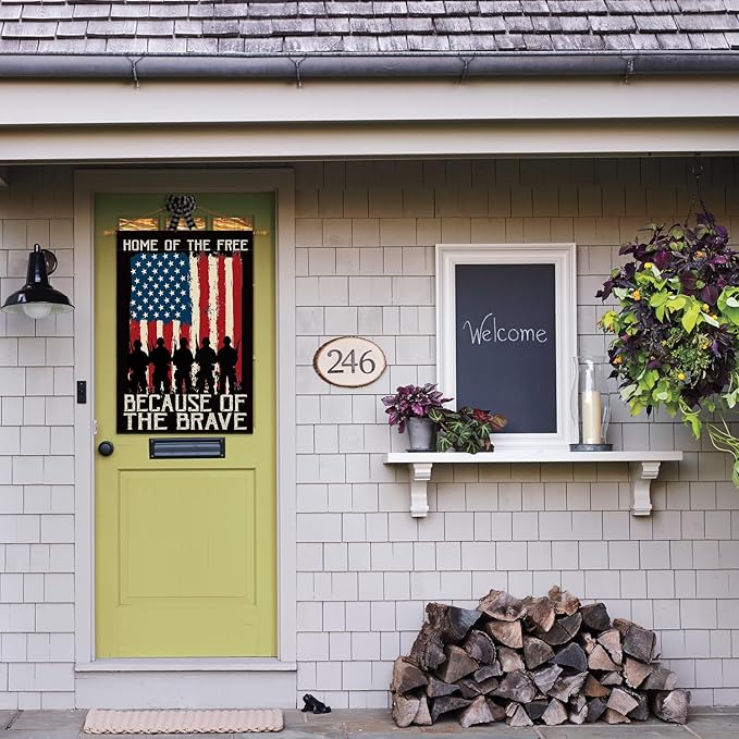 AVOIN colorlife Memorial Day Patriotic House Flag 28x40 Inch Double Sided, Veteran USA flag 4th of July Independence Day Yard Outdoor Flag