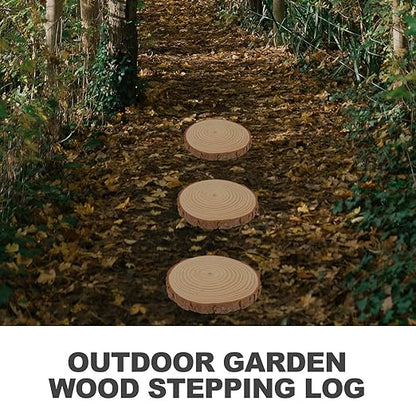 SHINEOFI 2pcs Wooden Garden Stepping Stones Natural Wood Logs for Lawn Pathway Decoration Garden Walkway
