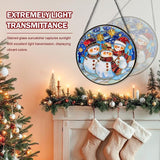 Christmas Decorations Stained Glass Window Hanging, Snowman Suncatcher for Window Hanging, Sun Catchers Indoor Windows Wall Art for Mom Grandma, Christmas Decor or Home Garden Office 7.87 inches
