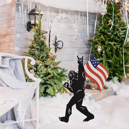 TT & MM Big Foot Sasquatch Gifts for Men/Women,Bigfoot Yard Decor Metal Garden Stakes,Patriotic Decorations Outdoor Bigfoot Silhouette Statues for Yard Art,Patio,Lawn
