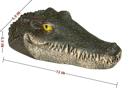 LUEUR Floating Alligator Head Garden Decor for Ponds & Pools – Realistic Crocodile Head Floating Ornament, Decorative Alligator Accent for Outdoor Water Features, Yard & Landscape Decoration