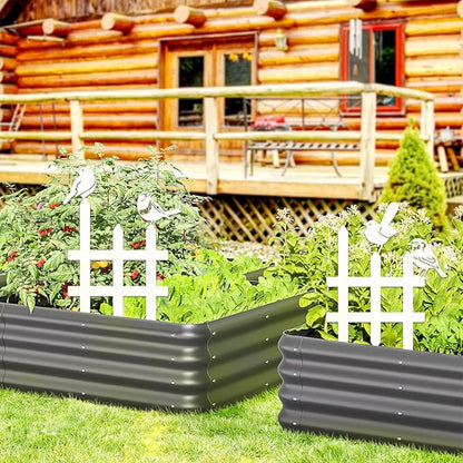3 Pcs Small Garden Fence with 6 Pieces Birds Decoration, Metal Birds Yard Decor, Insert Lawn Picket Fence Garden Borders Decorative for Landscape Path Flowerbeds Plant Yard, Fence Decorations Outdoor