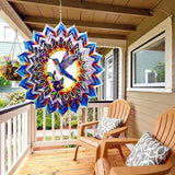 Hummingbird Metal Wind Spinner, 9 Inch Hanging Garden Decor for Patio, Porch, Balcony or Yard, Colorful Hummingbird Gift for Women, Mom, Grandma or Wife