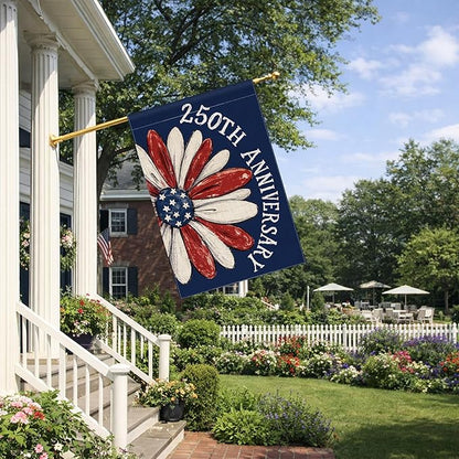 250th Anniversary America Garden Flag, 250 Anniversary USA Flag Patriotic Banner 250 Years of Freedom Yard Sign 4th of July Double-Sided Waterproof 1776-2026 Commemorative Flag 28x40 Inch