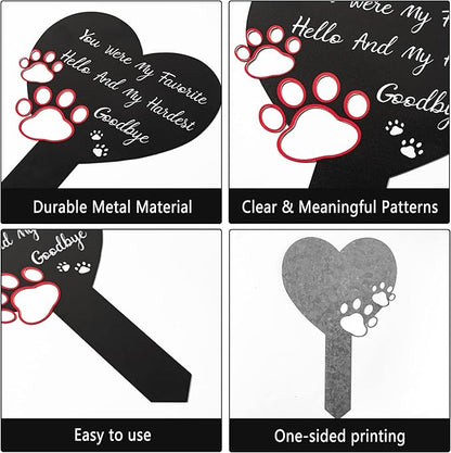 BUoonyer Pet Memorial Graves Markers for Dogs Cats, Pet Cemetery Headstones Decorations, Metal Cross Stake Grave Stones Decor, Graveyard Remembrance Graveside Sign for Garden Outdoor Outside Yard
