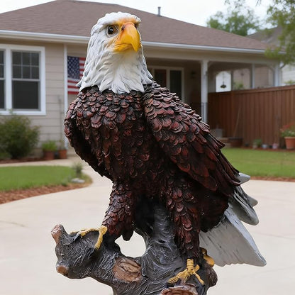 Garden Sculpture & Statue Flight of Freedom American Bald Eagle Hanging Bird Decor - Hand-Painted Majestic America Indoor/Outdoor USA Decor for Patio, Office