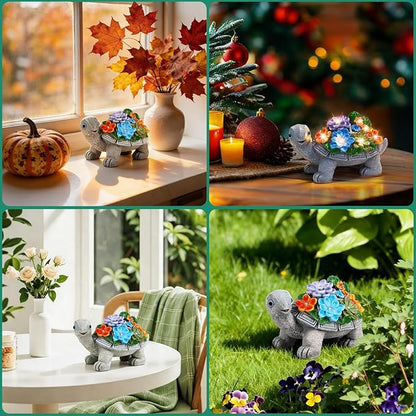 Linkax Mothers Day Gifts for Mom Grandma Wife Sister Nana from Daughter Son Husband, Birthday Gifts for Women Turtle Statues Solar Garden Decor for Outside Yard Outdoor Home Patio Decor