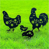 TIGGSY Chicken Metal Decorative Garden Stakes Chicken Gifts for Women/Men Chicken Lovers Gifts Silhouette Statues for Yard Art, Outside, Patio, Outdoor Decor, Garden Decorations, Lawn Ornaments