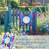 pealstar Outdoor Thermometer Decorative Waterproof Outdoor Thermometers for Patio Large Butterfly Wall Thermometer for Garden Yard Living Room Decor