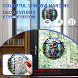 Owl Acrylic Window Hanging,Stained Window Hanging Decor Colorful Ornament,Stained Two-Sided Panel Hangings Decoration,Acrylic Suncatcher for Garden Kitchen Living Room