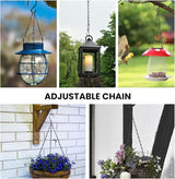 Black Chain for Hanging Plants, 6 PCS Small Chain for Hanging Basket, 24.5IN Hanging Chains with Hooks, Adjustable Plant Chain, Decorative Metal Hanging Basket Chain for Planter, Bird Feeder, Sign